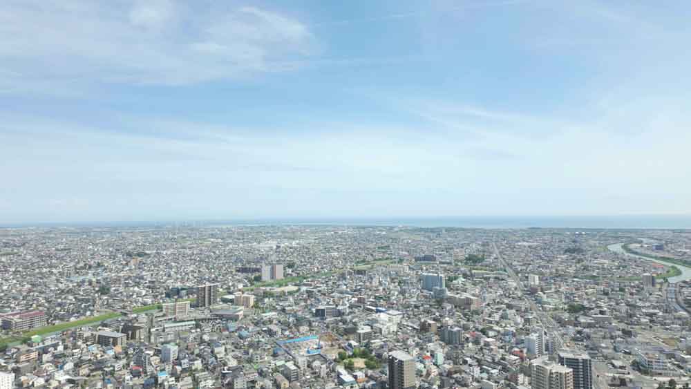 浜松アクトタワーの展望回廊から見た景色